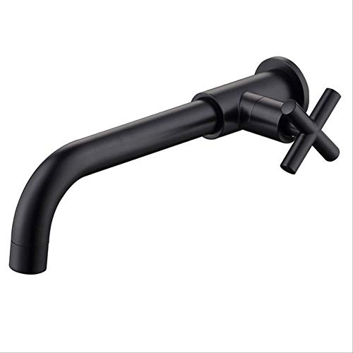 Wandarmaturen Messing Badarmatur Single Cold Water Tap Schwarz/Chrom/Gold Schwarz