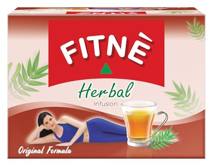 FITNE Original Herbal Tea Senna Infusion Healthy Wellness Beverage Natural Gentle Detox Cleanse No Calories Caffeine Free, 20 Tea Bags