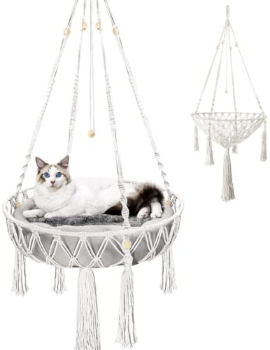 Nicoone Katze Hängematte,Baumwolle Katzenschaukelbett Stricken 45CM