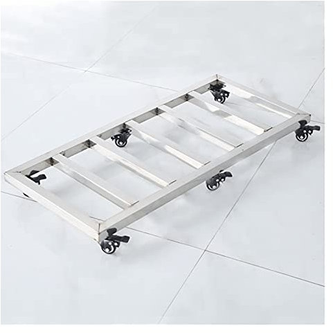 YXCKG Supporto Porta Piante，Carrello per Piante Rotondo, Materiale dell'Acciaio Inossidabile, 6 Ruote bloccabili, sottovaso con Ruote Rettangolare per vasi di Fiori (Size : 60x40cm)