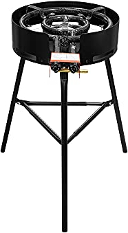 MUURIKKA Gasbrenner D-400, 40cm, 2-Brennringe (mit langen Beinen, Windschutz, separat regulierbar, für Wok, Grillplatte & Paella, emailliert)