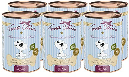 Terra Canis Rind mit Apfel & Hagebutte, Welpen Nassfutter für Hunde, 6x400g | 100% Lebensmittelqualität aller Rohstoffe, mit frischem Fleisch, ideal für das Wachstum, getreide- und glutenfrei