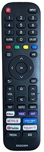 para Mando Universal TV hisense en2g30h Reemplazo para Mando a Distancia hisense Smart TV 4K UHD TV 43A7300F 43A7120F 55A7500F 43A519EEVS 55A7300F 65A7300F 70A7100F HE70A6109FUWTS HE75A6170FUWTS