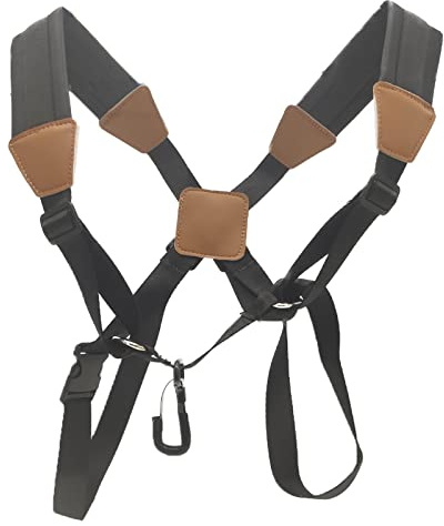 Cheerock Saxophon-Gurt, verstellbarer gepolsterter Schulter- und Brustsaxophongurt mit Metallhaken, ergonomisches Komfort-Design reduziert Nackenbelastung, universell für Alt, Tenor, Bariton,
