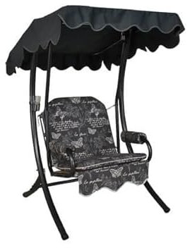 Angerer Freizeitmöbel GmbH Hollywoodschaukel 1-Sitzer - Gartenschaukel Made in Germany - Schaukel zum Sitzen und Entspannen - einfache Montage (Grau Schmetterling)