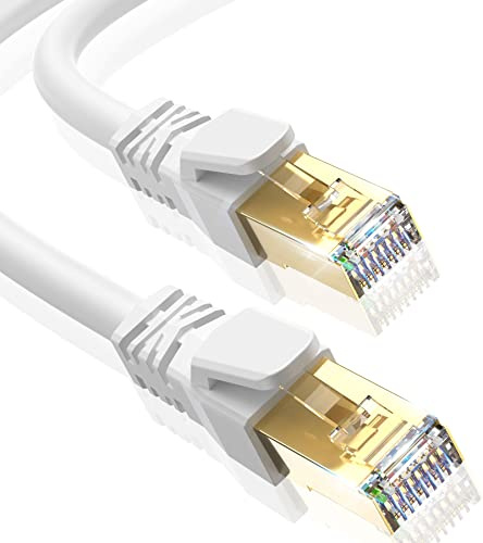 SWECENT CAT 8 Ethernet Cable 10M, 40Gbps 2000Mhz High Speed Gigabit Internet LAN with RJ45 Connector Network Cord for Gaming,PS5/PS4,Router,Modem,Smart TV,Xbox-White