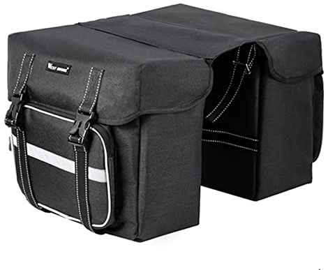MObyat Radfahren Packtaschen Taschen Reise Straße Fahrrad Satteltasche Fahrrad Gepäckträger wasserdichte Fahrrad Gepäckträgertasche Für Suzuki seitliches Zubehör (Color : B Black 25L)