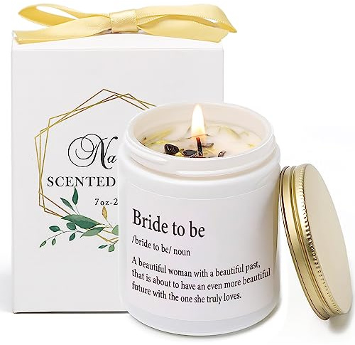 Bride to Be Gift, Engagement Gifts for Couples, Bride to Be Candle, Bridal Shower Gifts, Vanilla &Lavender Scented Candles with Crystal