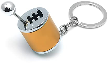 JNNJ Mini Portachiavi a Forma Cambio D'auto, 6 Velocità Shifter Portachiavi Gadget, Auto in Lega di Zinco Cambio Modello Portachiavi, Accessori Decorativi per Le Chiavi Dell'auto(Oro)