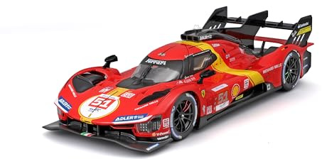 Bburago - Ferrari 499P LMH #51 2023 - Realistisches Modellauto im Maßstab 1:24, Sieger von Le Mans 2023, offizielle Ferrari-Lizenz, empfohlenes Alter 14+ Jahre