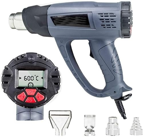 220V kvalitetsvärmepistol, 2800W varmluftspistoler Temperaturjusterbar digital display värmeverktyg