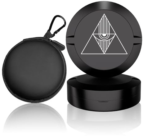 Sinkzaico Zyn Metal Can, Zyn Container, Double-Layer Design Zyn Holder, Airtight, Odor-Proof Food Containers, Zyn Gifts for Men and Women, Black, for vitamins, pills, candy, etc. (Eye Pattern)