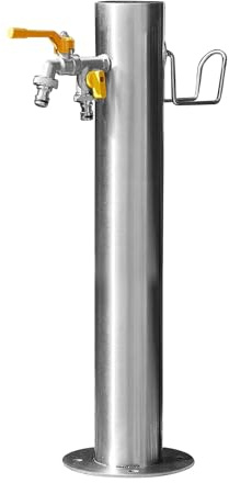 Wassersäule Garten Wasserzapfsäule Edelstahl Frostsicherer Außenwasserhahn Wasserzapfstelle Auslaufhahn Wasserentnahmestelle(86cm/34in)
