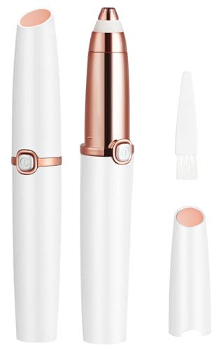 LOPHE Epilatore Sopracciglio Donna, Epilatore Sopracciglia USB Ricaricabile per il Viso, LED Trimmer per Sopracciglia Indolore, per Labbra, Peli del viso, Naso, Orecchie(Bianco)