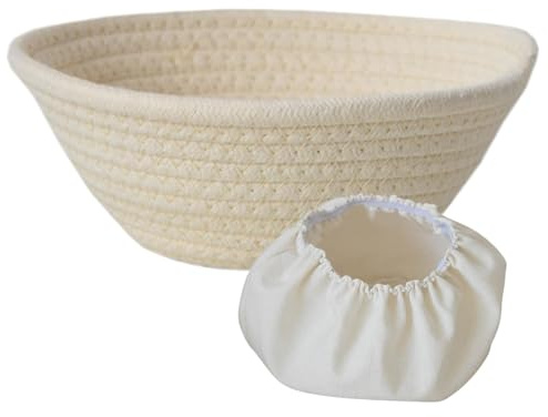 Cestas de prueba de masa agria, cestas redondas ovaladas a prueba de pan, cuerda de algodón con forro, cesta de elevación de masa madre, recipiente de almacenamiento para hacer pastelería, utensilios