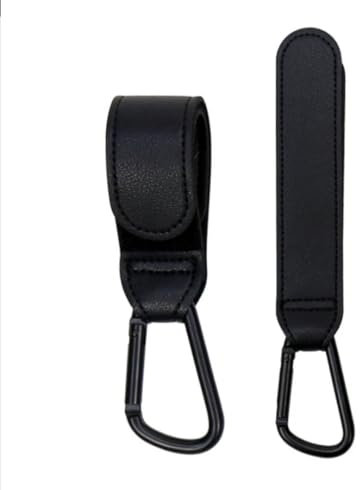 Baby Uma Ganchos Carro Bebé (Pack de 2) - Accesorios Bebé, Hasta 5 kg, Ajuste Universal, Antideslizante, Ligero y Duradero (Negros)