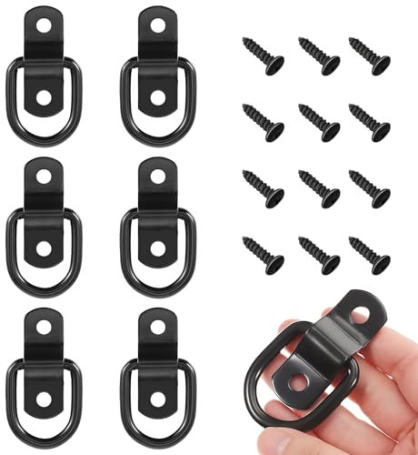 Daryunk 6 Pack D Ring Tie Downs, Stainless Steel Heavy Duty Tie Down D Rings, D-Rings Tie Downs Trailer Anchors, for Cargo Safety in Trucks, Boats, Vans and Trailers