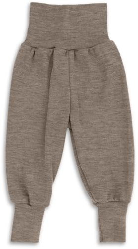 Engel Baby-Hose lang mit Nabelbund, Wolle Seide, Merino Schurwolle | Kinderhaus Blaubär: Set mit Mulltuch. Pumphose flauschig, hautfreundlich, kbT mulesing-free, für Winter & Sommer.