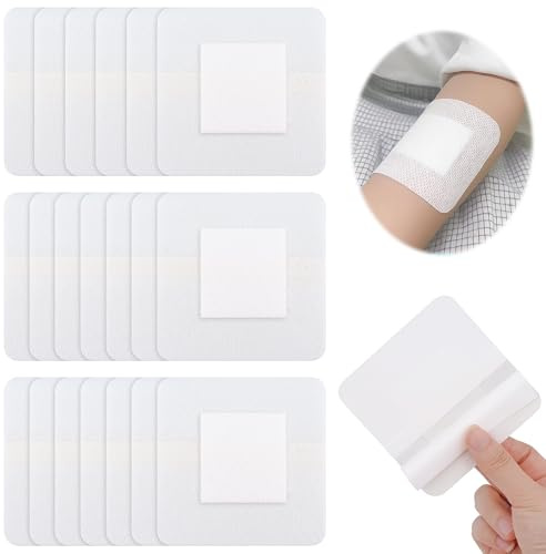 20 Stück Wundpflaster 6 x 7 cm, Selbstklebender Wundverband mit sanfte Haftung Saugfähig Weich, Einzeln Verpackt