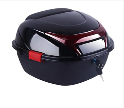 Cachpib 32L Motorbike Top Box for Motorcycle Trunk with Lock for Storage Helmet, Waterproof Luggage Case Tour Tail Case Top Box for Motorcycle Scooter Moped