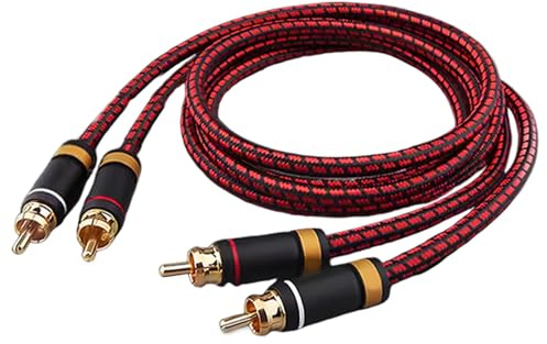 Câble audio optique, câble audio de 1 paire 6, 6 pieds de long épaissison cuivre sans oxygène Corde à double blindage à double blindage avec connecteur plaqué or, coaxial numérique, coaxial numé
