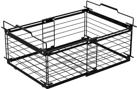 Coffre de congélation extensible empilable longueur réglable cadre en métal poignée ergonomique panier de rangement pour réfrigérateur panier de rangement empilable pour réfrigérateur