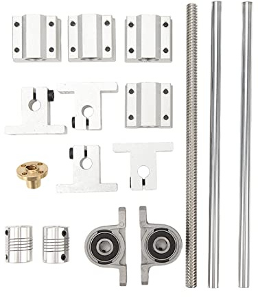 Kit de tige de guidage à mouvement linéaire, support d'arbre à vis mère T8x8, bloc de roulement coulissant SC8UU, accouplement flexible pour imprimante 3D, machine de gravure, (8-200)