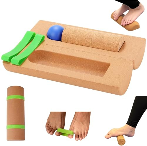 Sughero Piedi Balance Board, Attrezzo per la Stabilità della Caviglia Rinforzo per Piedi in Sughero Allenamento per Stabilità dell'equilibrio e Funzionalità del Piede