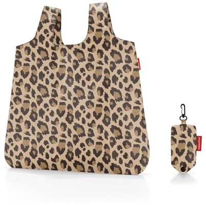 reisenthel mini maxi shopper pocket leo macchiato - Praktische und leichte Einkaufstasche mit viel Volumen und winzigem Packmaß. Kompakt verpackt in einem kleinen Etui