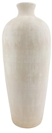 Bodenvase Avion 80cm - konisch, Creme grau, Keramik, Ø34cm CreaFlor Home