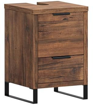 Woodkings Waschbeckenunterschrank Sydney | schmaler Badunterschrank aus Pinie | rustikaler Unterschrank Stauraum & Design im Badezimmer | Badschrank Gäste-WC geeignet
