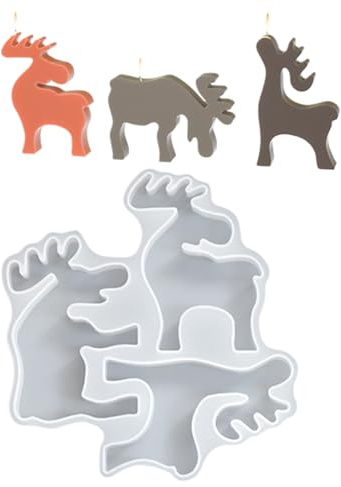 Renform – 7,68 x 7,09 x 0,79 i älgform | silikonchokladfondantformer, hjortform, för bakning av choklad, helgdagar, hantverk, hemdekorationer, vintertacksägelse, födelsedag