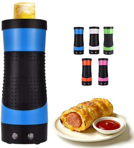 Vertical Egg Roll Cooker Multi-function Breakfast Sausage Egg Cooker Tubes Sausage Machine Nonstick Bottle-Shaped Automatic Omelette Maker Blue