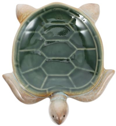 VICASKY Vide-Poches Tortue en Céramique Grand Format Plateau Décoratif Multifonction pour Clés Bijoux et Bonbons Assiette de Rangement Originale pour Maison et Bureau Accessoire Décor