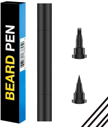 Pennarello di riempimento per uomo – Bastone modellante a due funzioni, applicatore di inchiostro cosmetico antimacchia densità realistica che crea un dispositivo di contorno dei baffi delle