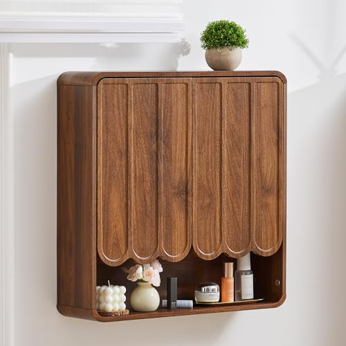 ORRD Bathroom Wall Mounted Storage Cabinet, Medicine Cabinet with Adjustable Shelf, Over The Toilet Storage Cabinet for Bathroom, Laundry Room, Kitchen, Living Room (Walnut)