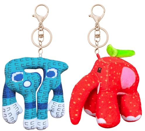 AUNGSHE 2 PCS Italian Brainrot Peluche Llavero, Steal a Brainrot 67 Peluche Brainrot Llavero, Adecuado para Mochilas, Llaves, Maletas y Carteras (Rojo)