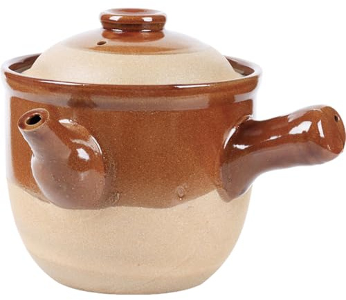 Beavorty Pot en Argile Traditionnelle pour Cuisson de Remède 1,5 L, Marmite en Terre Cuite Résistante Haute Température, Adaptée Cuisson au Feu Vif Gaz pour Tisanes, Soupes, Décoctions