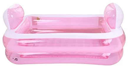 Uppblåsbar Pool Trädgård Plaskbassänger Uppblåsbar Pool Med Kudde Sommarvatten Kul Badkar Ovan Marken Vikbar Bakgård(Pink)
