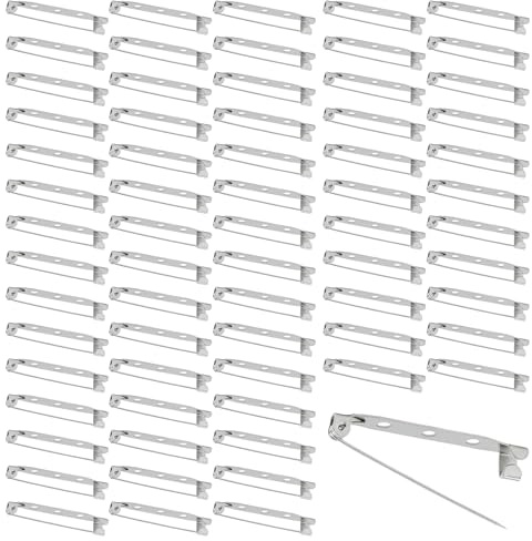 200 Stück Broschennadeln, Broschennadeln, Anstecknadel Sicherheitsnadel 30 mm für Silberne Stecknadeln mit 2 Löchern Verschlussnadeln Anstecknadel, Schmuck- und Handarbeiten