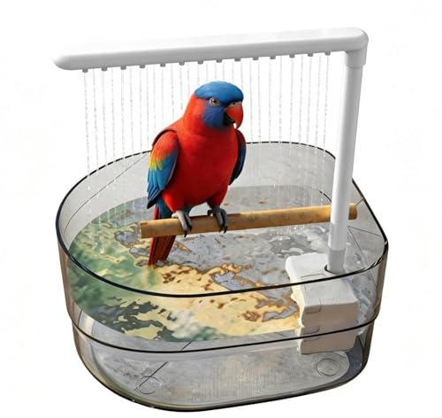 Baño Para Loros con bañera eléctrica de agua corriente | Baño Para Periquitos De Jaula Pinzón Yaco Cacatúa Ninfa Periquito Guacamayo Jaula Interior Exterior Hogar