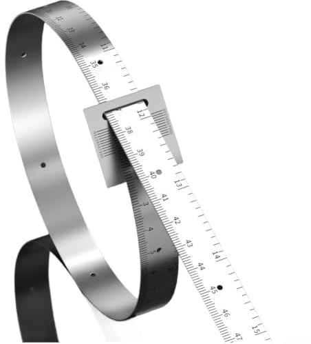 Pi - Regla de medición de diámetro de cinta, instrumento de precisión de acero para cálculo de circunferencia, marcas grabadas industriales 0-1200 mm (A)