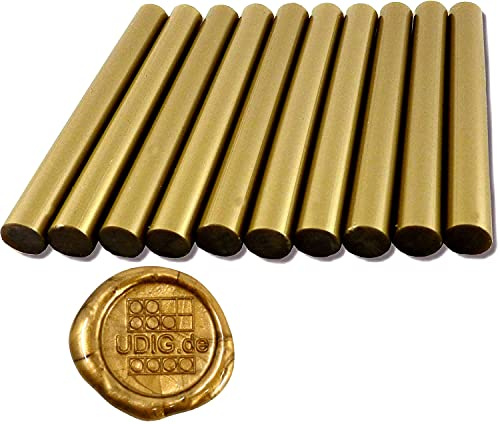 Siegelwachs 11 mm gold metallic für Heißklebe Pistole 10 cm 100gr.
