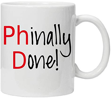 Acen PhD phinally Done Tasse en céramique, Blanc, 11 oz