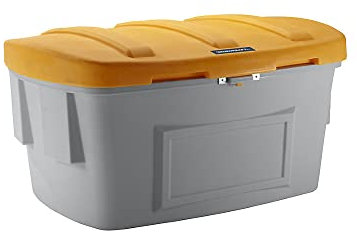 eurokraft | Universal- und Streugutbehälter | ohne Entnahmeöffnung | 1000 l | Deckel orange