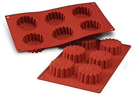 silikomart | SF056 Silikonform für MARGHERITA Monoportionen, antihaftbeschichtet, 6 Hohlräume, 1er Pack Kuchenform, Ø 70 h 28 mm, Made in Italy