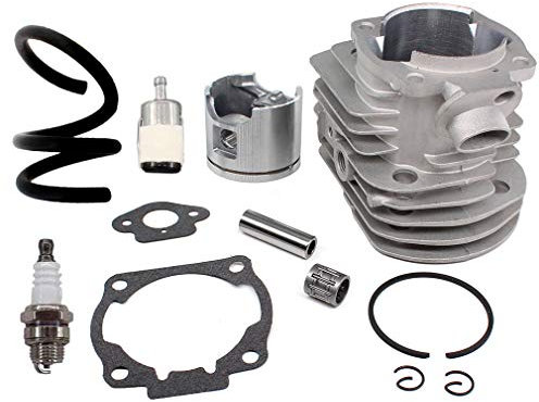 AISEN Zylinder Kolben satz für Husqvarna 51 55 Rancher (46mm) Kettensäge 503 16 91-71 mit Benzinschlauch Benzinfilter Dictung
