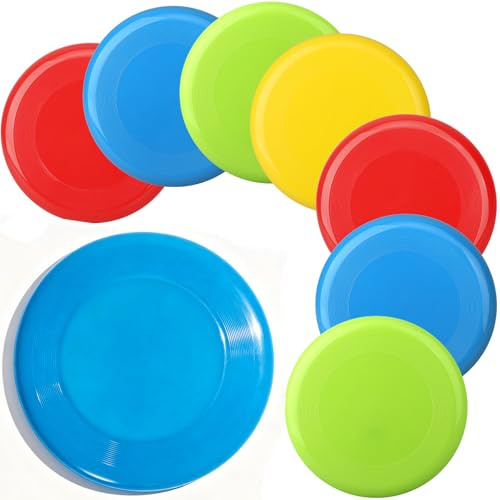 Anzmtosn 8 Sport Flying Disc, Sand Pool Beach Toys Outdoor Games for Kids Ages 3-12-Yard,Toss Disc Toss and Catch Games for Family Game Boys Girls, Lawn Yard Flying Ring Gifts 8 PCS