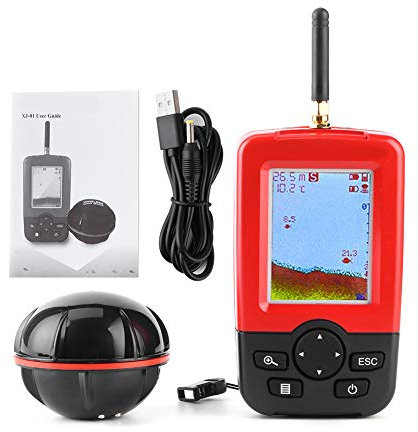 Kuuleyn Fish Finder, 2-120 Fuß Tiefe Plasatic Fish Finder mit 100 m kabellosem Sonarsensor Fish Detect für Lake Sea Saltwa