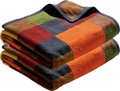 Erwin Müller Wohndecke Palermo 2er-Pack, Kuscheldecke - grün Größe 150x230 cm - kuschelig - mit Verloursband-Einfassung - Wolldecke - Plaid - atmungsaktiv